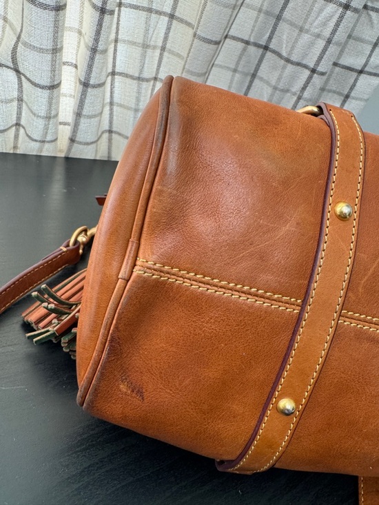 Dooney & Bourke Original Large Florentine Leather Satchel Natural - Picture 8 of 16